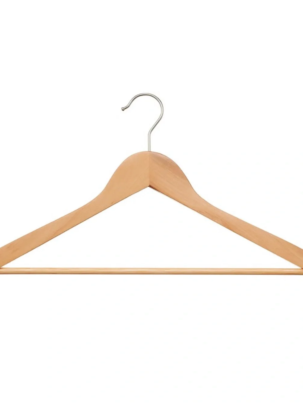 The Container Store Wooden Shirt Hanger with Ribbed Bar in Natural